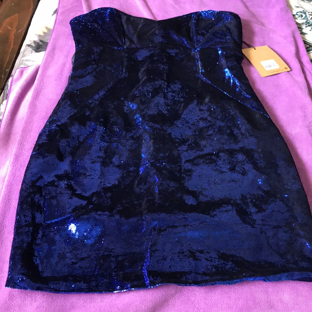 One Tea spoon a Cobalt sparky blue Tube top dress